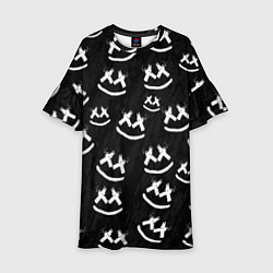 Платье клеш для девочки Marshmello: Black Pattern, цвет: 3D-принт