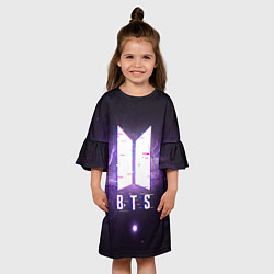 Платье клеш для девочки BTS: Violet Space, цвет: 3D-принт — фото 2