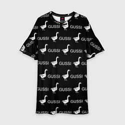 Платье клеш для девочки GUSSI: Black Pattern, цвет: 3D-принт
