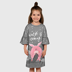 Платье клеш для девочки Pig: Winter is Coming, цвет: 3D-принт — фото 2