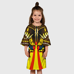 Платье клеш для девочки Желтая бабочка, цвет: 3D-принт — фото 2