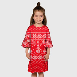 Платье клеш для девочки Новогодняя Алина, цвет: 3D-принт — фото 2