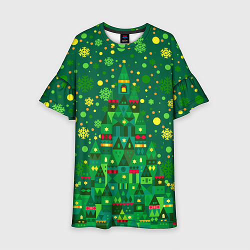 Детское платье Город - ёлка / 3D-принт – фото 1