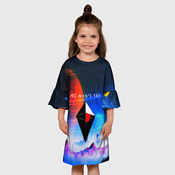 Платье клеш для девочки No Man's Sky: Galaxy цвета 3D-принт — фото 2