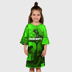 Платье клеш для девочки Minecraft: Green World, цвет: 3D-принт — фото 2