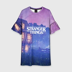 Платье клеш для девочки Stranger Things: Magic House, цвет: 3D-принт