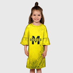 Платье клеш для девочки Metro Exodus: Yellow Grunge, цвет: 3D-принт — фото 2