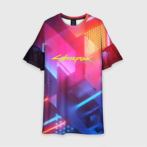Детское платье Cyberpunk 2077: Neon Style / 3D-принт – фото 1
