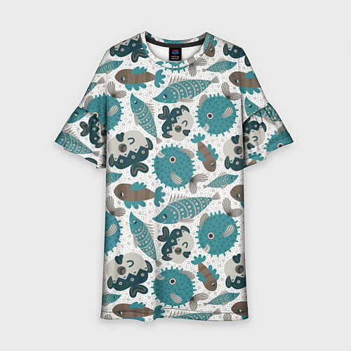 Детское платье Экзотическая рыба морей / 3D-принт – фото 1