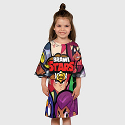 Платье клеш для девочки Brawl Stars: Heroes, цвет: 3D-принт — фото 2