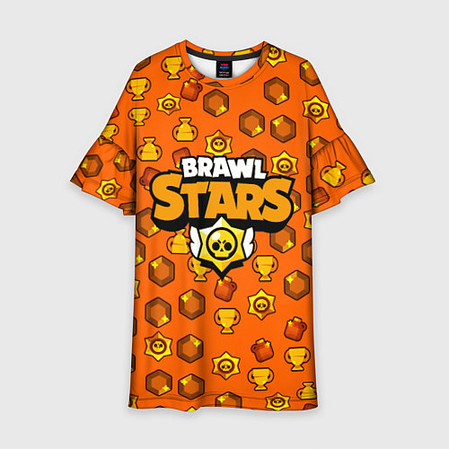 Детское платье Brawl Stars: Orange Team / 3D-принт – фото 1