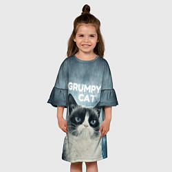 Платье клеш для девочки Grumpy Cat, цвет: 3D-принт — фото 2