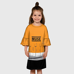 Платье клеш для девочки Muse: Orange Mood, цвет: 3D-принт — фото 2