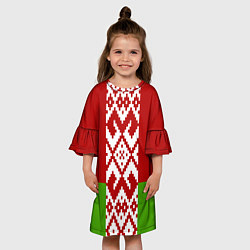 Платье клеш для девочки Беларусь флаг, цвет: 3D-принт — фото 2