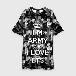 Платье клеш для девочки I am army and I lover BTS, цвет: 3D-принт