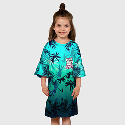 Платье клеш для девочки GTA пальмы, цвет: 3D-принт — фото 2