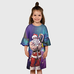Платье клеш для девочки Крутой дед мороз, цвет: 3D-принт — фото 2