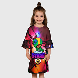 Платье клеш для девочки BRAWL STARS НОВОГОДНИЙ, цвет: 3D-принт — фото 2