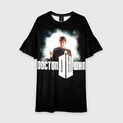 Платье клеш для девочки Doctor Who, цвет: 3D-принт