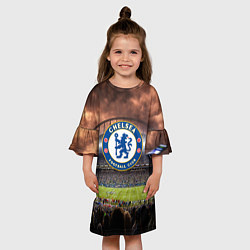 Платье клеш для девочки FC Chelsea, цвет: 3D-принт — фото 2