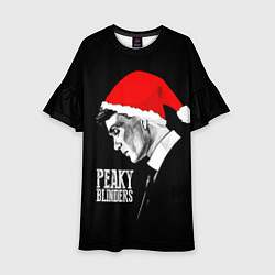 Платье клеш для девочки Новогодний Острые Козырьки, цвет: 3D-принт