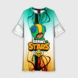 Платье клеш для девочки BRAWL STARS LEON, цвет: 3D-принт