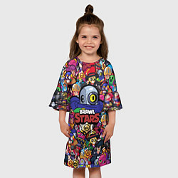 Платье клеш для девочки BRAWL STARS Ricochet, цвет: 3D-принт — фото 2