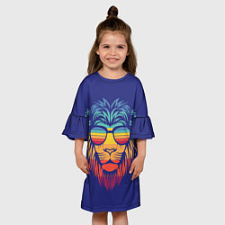 Платье клеш для девочки LION2, цвет: 3D-принт — фото 2