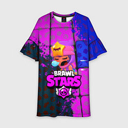 Платье клеш для девочки BRAWL STARS СЭНДИ, цвет: 3D-принт