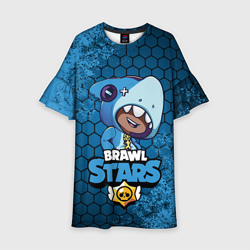 Детское платье Brawl Stars LEON SHARK / 3D-принт – фото 1