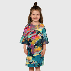 Платье клеш для девочки Абстрактный рисунок, цвет: 3D-принт — фото 2