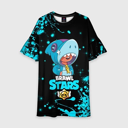 Детское платье BRAWL STARS LEON SHARK / 3D-принт – фото 1