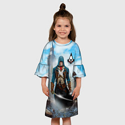 Платье клеш для девочки Assasin's creed, цвет: 3D-принт — фото 2