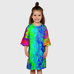 Платье клеш для девочки Красочная текстура, цвет: 3D-принт — фото 2