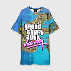 Платье клеш для девочки GRAND THEFT AUTO:VICE CITY, цвет: 3D-принт