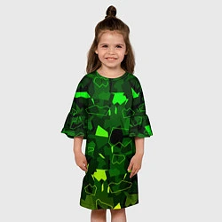 Платье клеш для девочки КАМУФЛЯЖНЫЕ ОСКОЛКИ, цвет: 3D-принт — фото 2