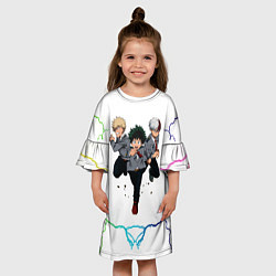 Платье клеш для девочки Моя Геройская Академия, цвет: 3D-принт — фото 2