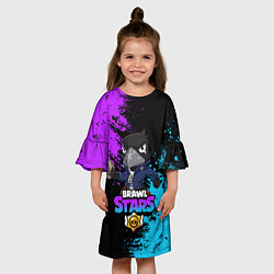 Платье клеш для девочки Brawl Stars Crow, цвет: 3D-принт — фото 2