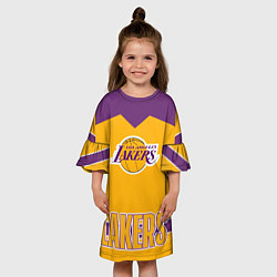 Платье клеш для девочки Los Angeles Lakers, цвет: 3D-принт — фото 2