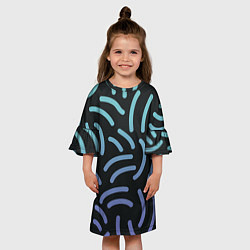 Платье клеш для девочки Неоновый узор, цвет: 3D-принт — фото 2