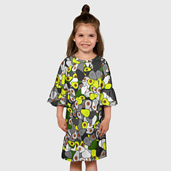 Платье клеш для девочки Камуфляж с авокадо, цвет: 3D-принт — фото 2