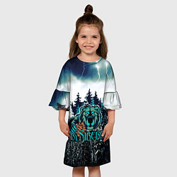 Платье клеш для девочки Сибирь, цвет: 3D-принт — фото 2