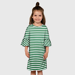 Платье клеш для девочки Тельняшка пограничных войск, цвет: 3D-принт — фото 2