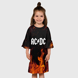 Платье клеш для девочки AC DC, цвет: 3D-принт — фото 2