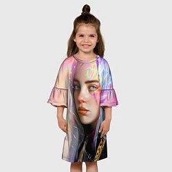 Платье клеш для девочки Billie Pinky Wave, цвет: 3D-принт — фото 2