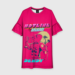 Платье клеш для девочки Hotline Miami, цвет: 3D-принт