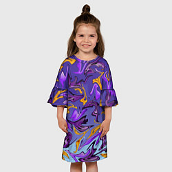 Платье клеш для девочки Абстракция, цвет: 3D-принт — фото 2