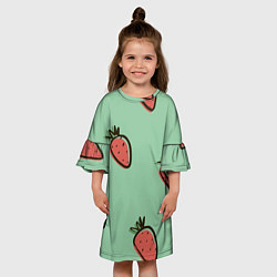 Платье клеш для девочки Морковный дождь, цвет: 3D-принт — фото 2