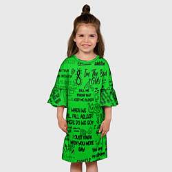 Платье клеш для девочки GREEN BILLIE EILISH, цвет: 3D-принт — фото 2