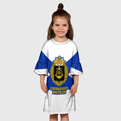 Платье клеш для девочки Северный флот ВМФ России, цвет: 3D-принт — фото 2